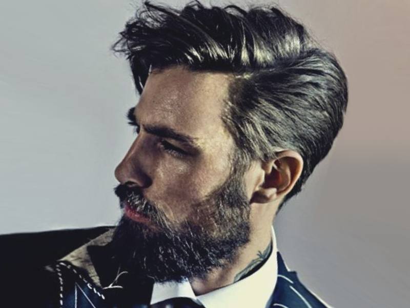 medium hairstyles man with beard