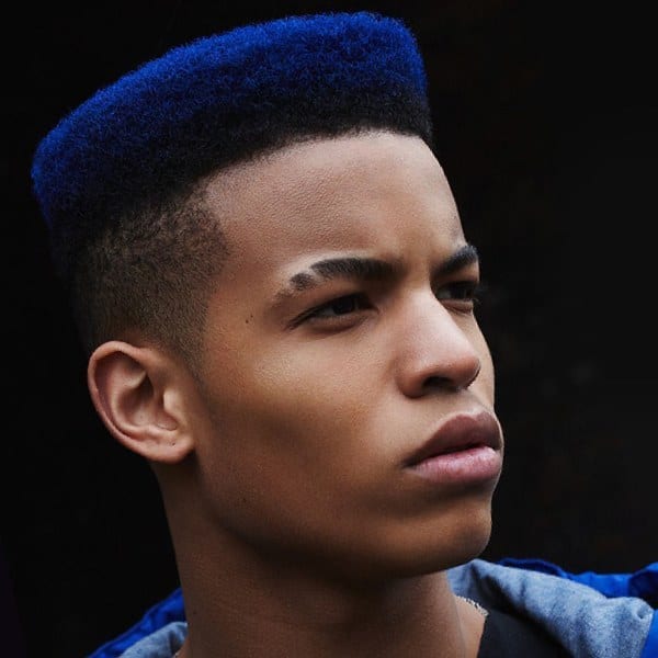 A hi-top fade male hairstyle