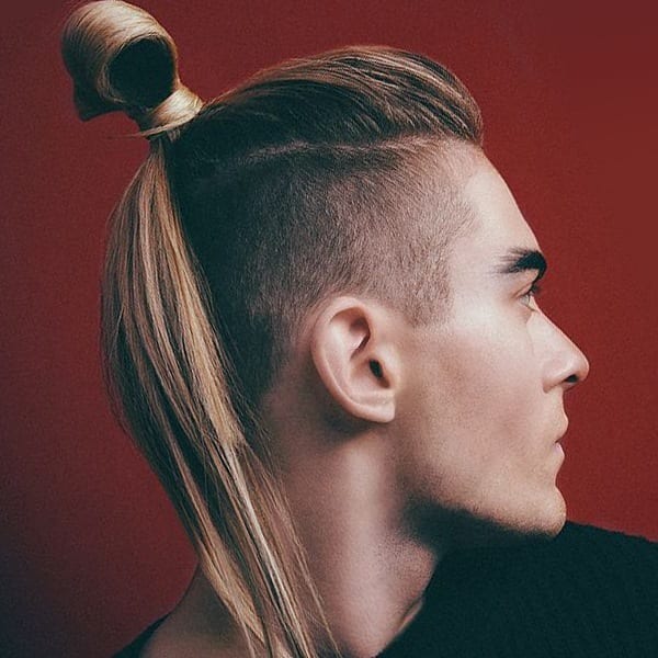 A ponytail mens hairstyle