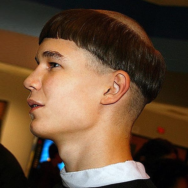 A tonsure mens hairstyle