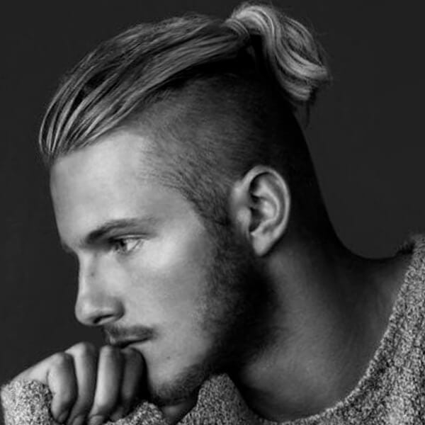 High ponytail undercut hairstyle for men