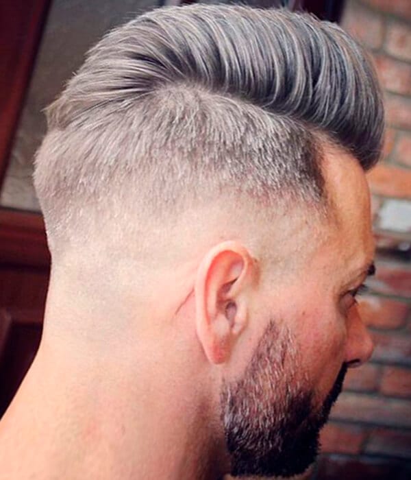 Disconnected pompadour male haircut