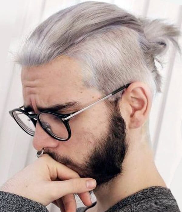 Man bun hipster haircut