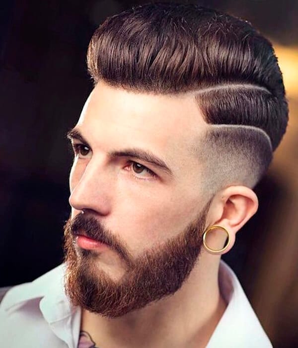 Pompadour hipster haircut