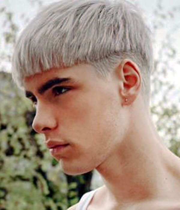 Straight fringe haircut for men