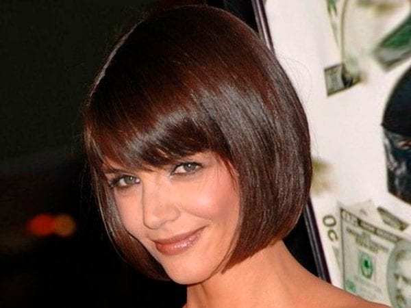 a brown-hair girl with bob hairstyle.