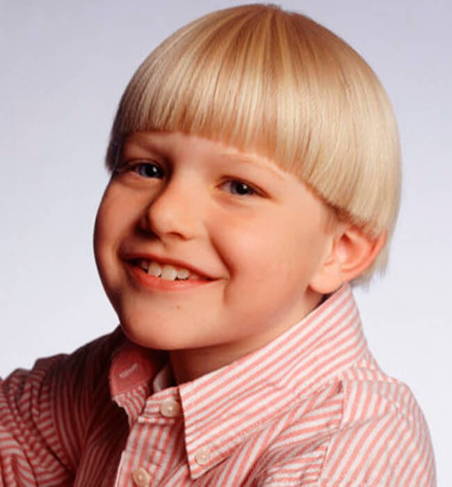 Little boys bowl haircut