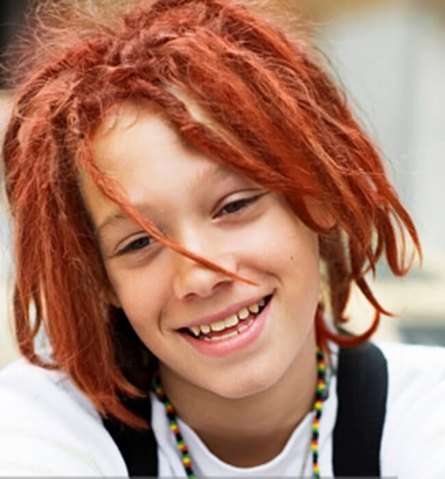 Red dread locks haircut for boys