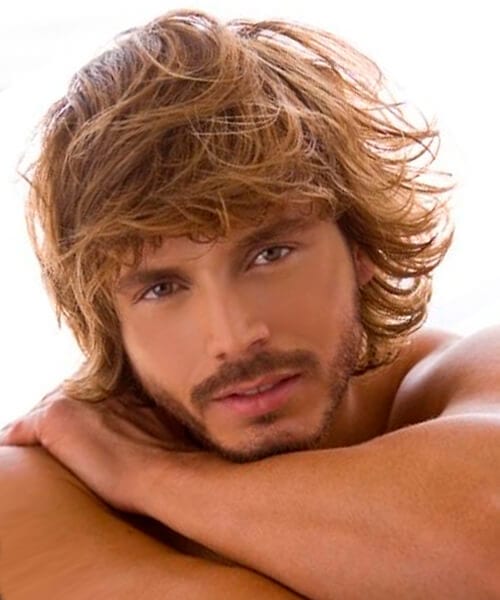 Beachy look hairstyle for men with long hair