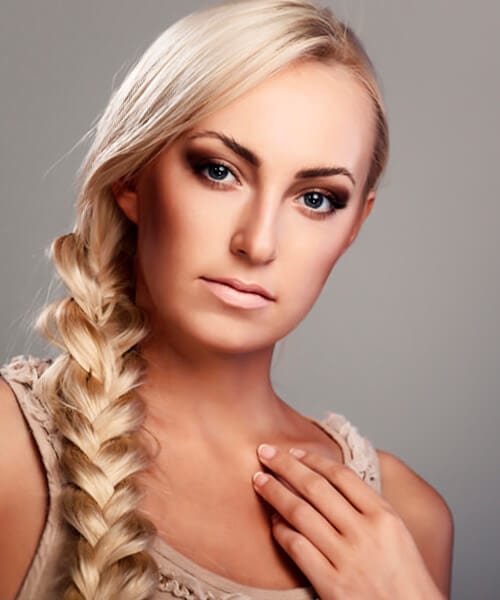 Bombshell braid hairstyle for long hair