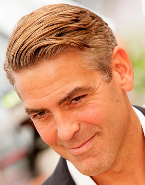 Стрижка гребень. Джордж Клуни стрижка. Джордж Клуни короткая стрижка. Клуниклроткая стрижка.