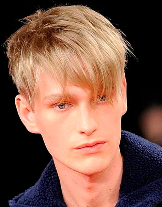 Cool short haircut with angular fringe