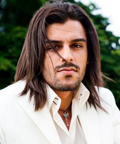 Long straight hairstyle for men