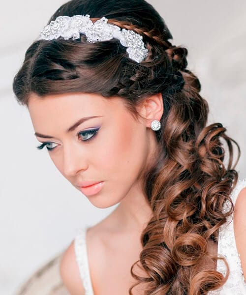 Grecian twist half up wedding hairstyle