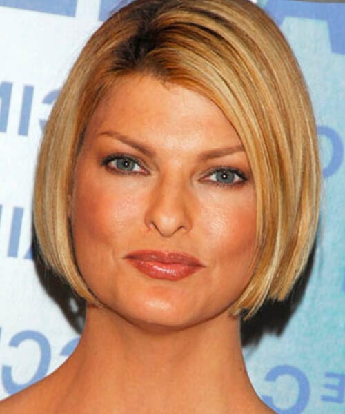 short bob hairstyle for chubby face