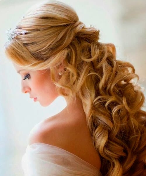 Pretty pouf half up wedding hairstyle