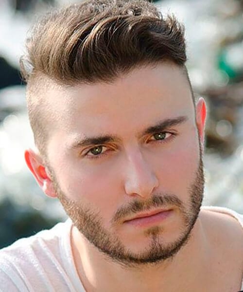 Short back and sides men’s hairstyle for round face