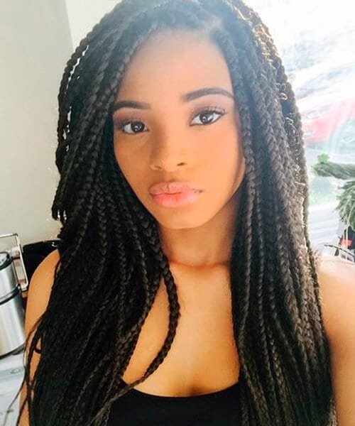 Box braids natural hairstyle for African American women