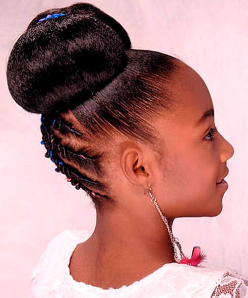 Butterfly bun natural hairstyle for kids
