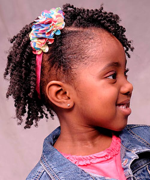 Natural hairstyles for kids with accessories