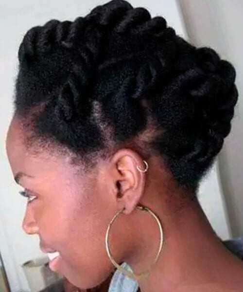 Twisted natural updo hairstyle