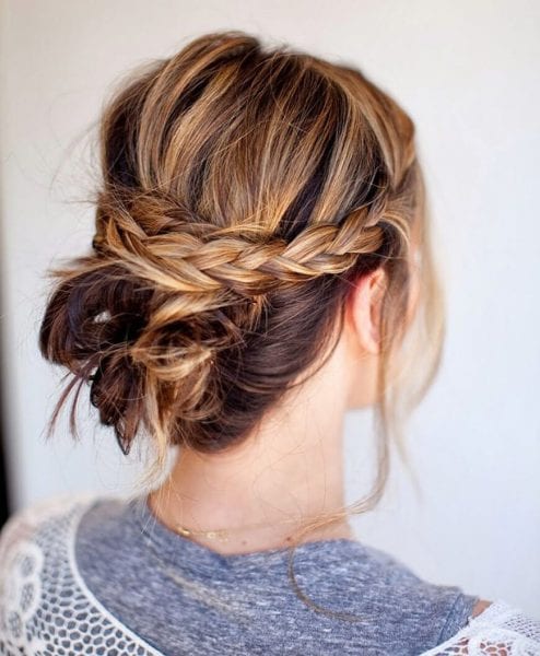 Braid into a bun hairstyle for summer