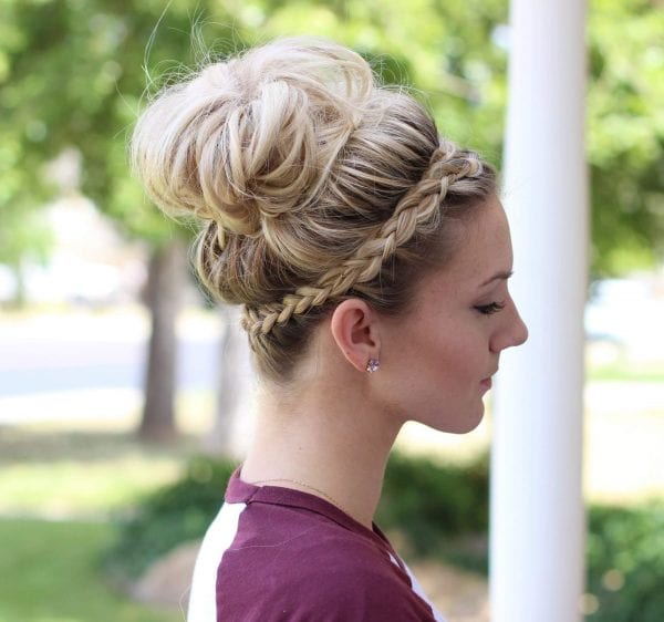 Braid into a bun hairstyle for summer