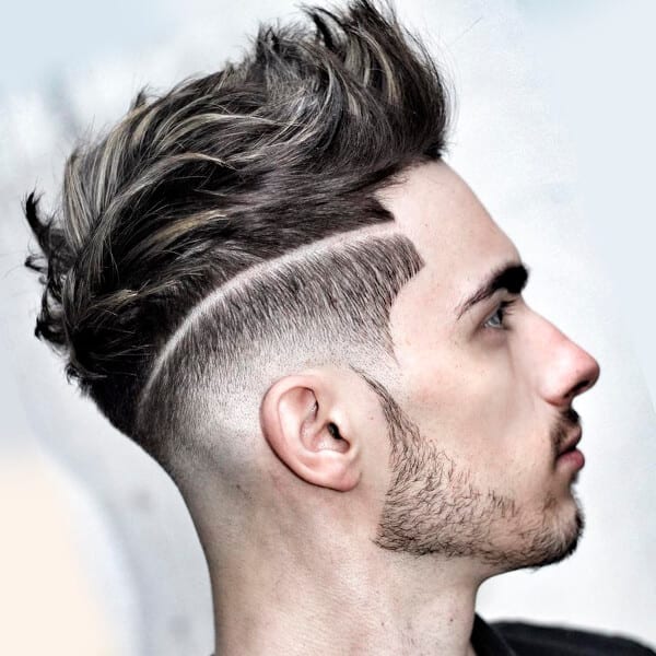 Edgy men’s undercut hairstyle with square angles