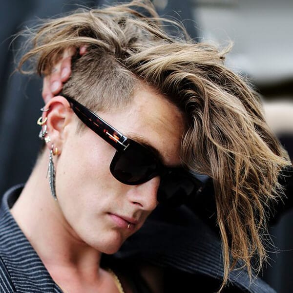 Long all-around men’s undercut hairstyle