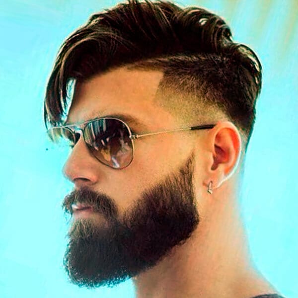 Side-swept men’s undercut hairstyle