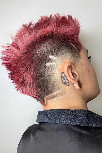 Rebellious Half Shaved Head Hairstyle