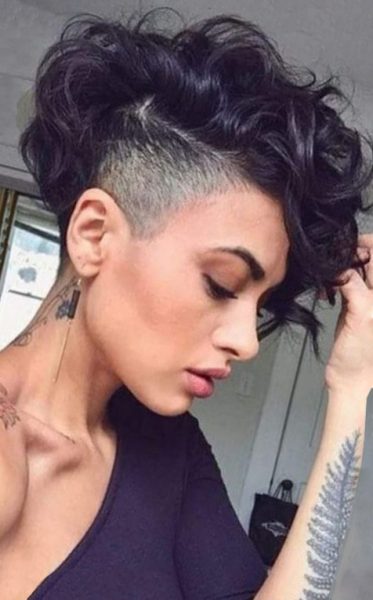 Short Curly Undercut hairstyle