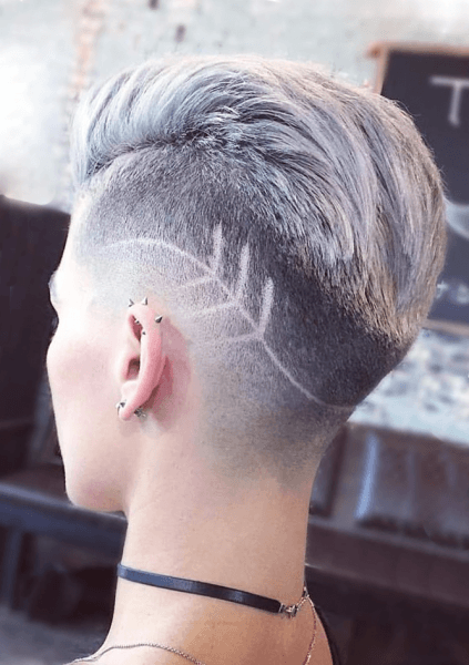 Undercut Fade Back Hairstyle for Women