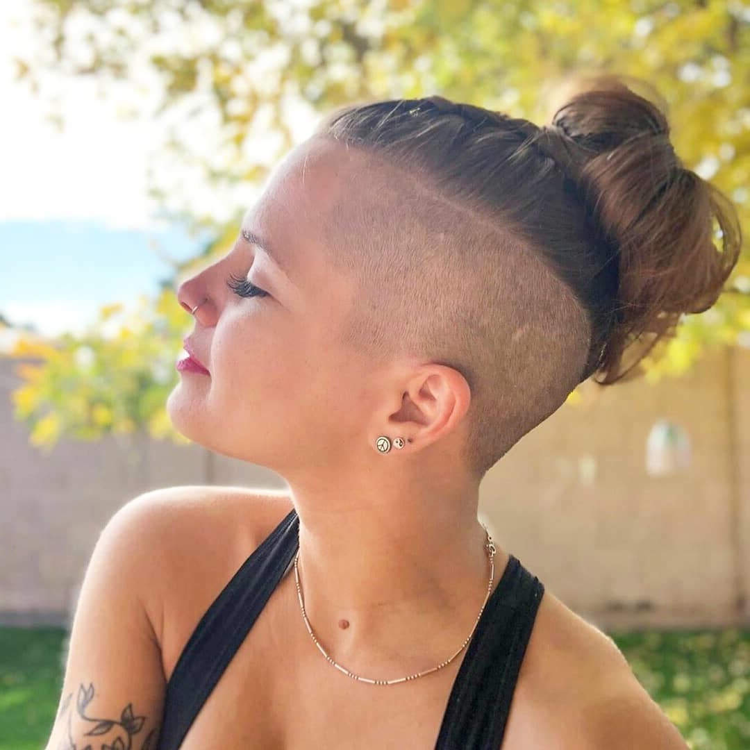 Undercut Hairstyle Bun.