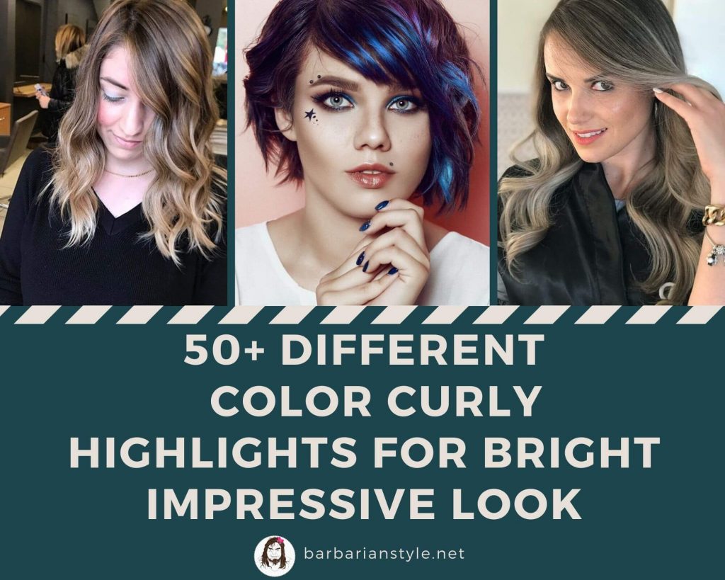 Different Color Curly Highlights for Bright Impressive Look