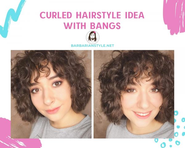 curled hairstyle idea with bangs
