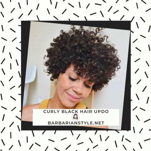 curly black hair updo