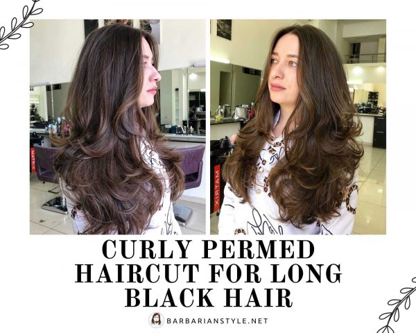 curly permed haircut for long black hair