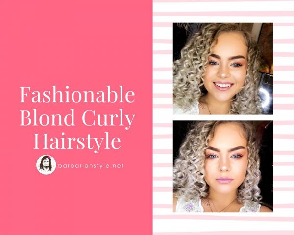 fashionable blond curly hairstyle