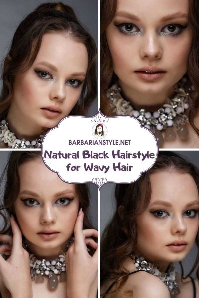 natural black hairstyle for wavy hair