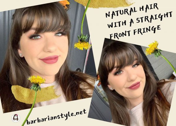 natural hair with a straight front fringe