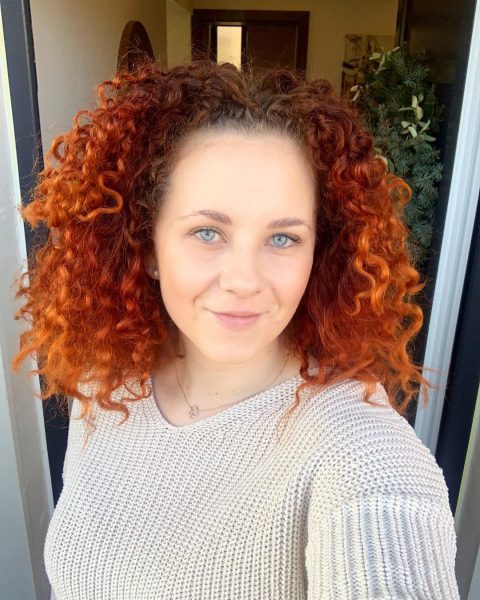 Orange Highlights for Medium Curly Hair