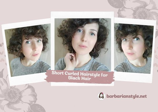 short curled hairstyle for black hair
