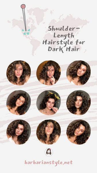 shoulder-length hairstyle for dark hair