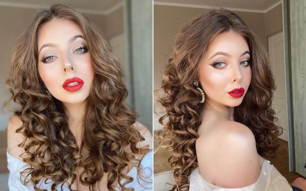 Curled Hairstyle for Girls with Long Hair