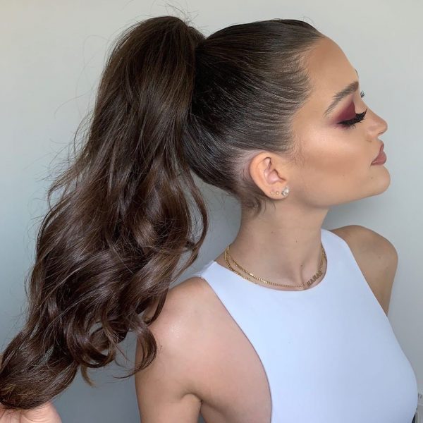 Long Hairstyle with a Wavy Ponytail