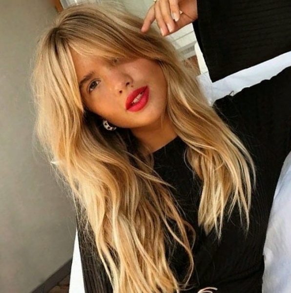 Long Wavy Hairstyle with Bangs for Girls with Blonde Hair