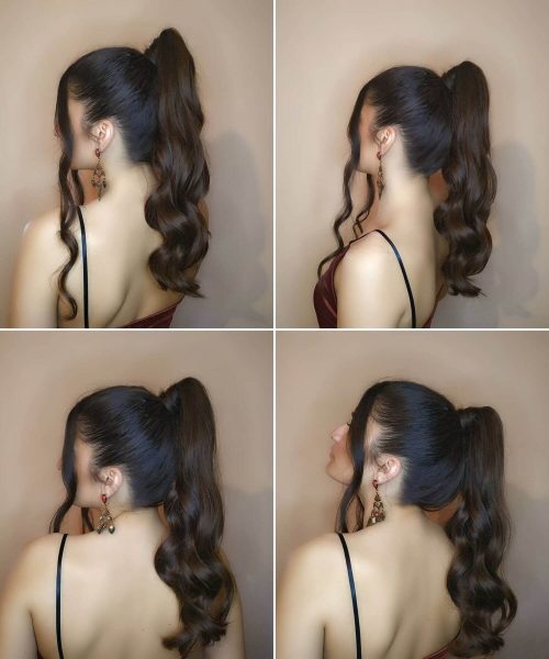 Long Wavy Hairstyle with a Ponytail