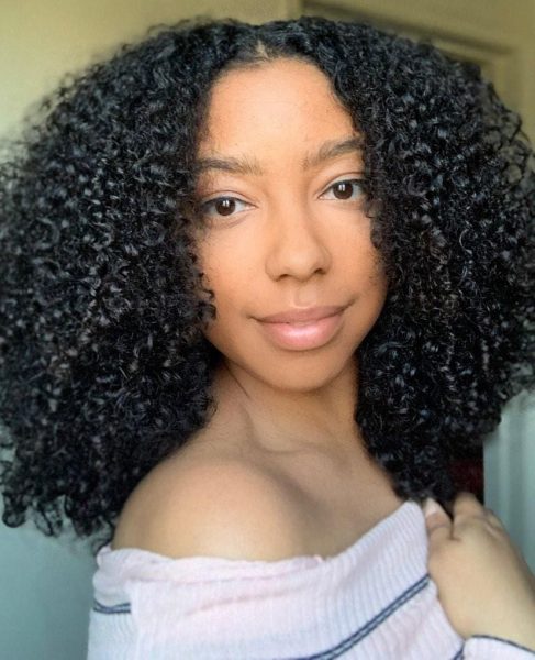 Mid-Length Afro Curly Haircut