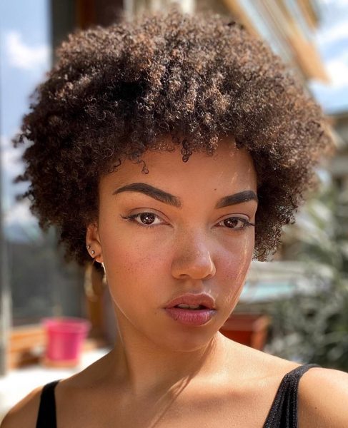 Natural Short Curly Hairstyle for Females